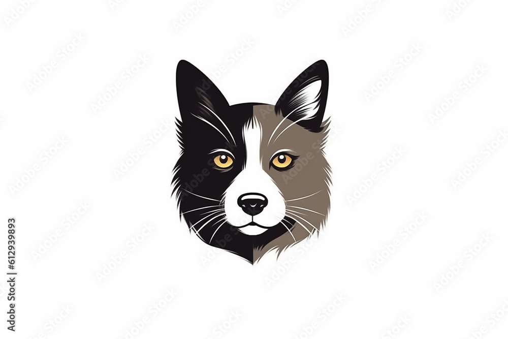 beautiful minimal cat and dog logo design beautiful minimal cat and dog logo design