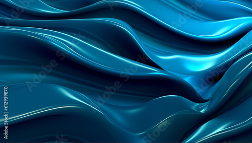 Dynamic Elegance: Abstract 3D Blue Graphic Wave in Motion, Generative AI