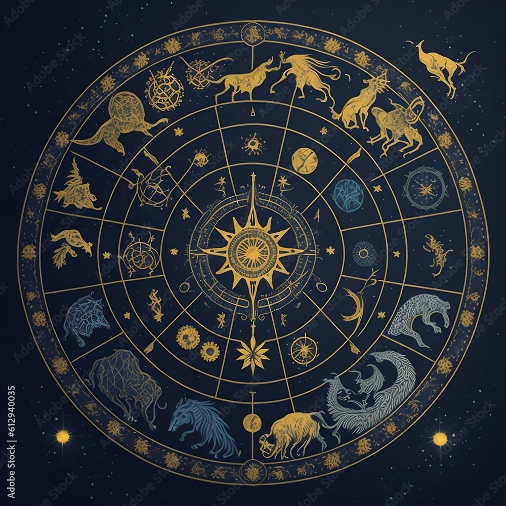 Naklejka premium zodiac sign circle