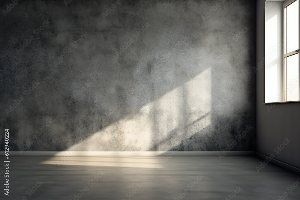 Empty room with black gradient texture wall. Generative AI Empty room with black gradient texture wall. Generative AI
