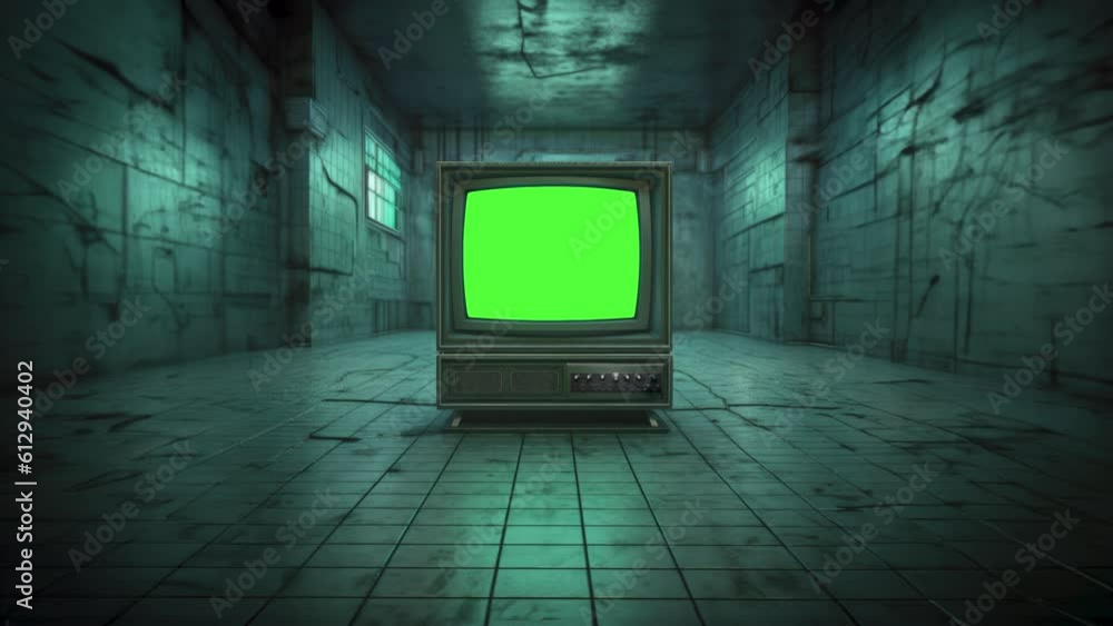 Retro 90s tv, vintage television with a glitches, noise, interference