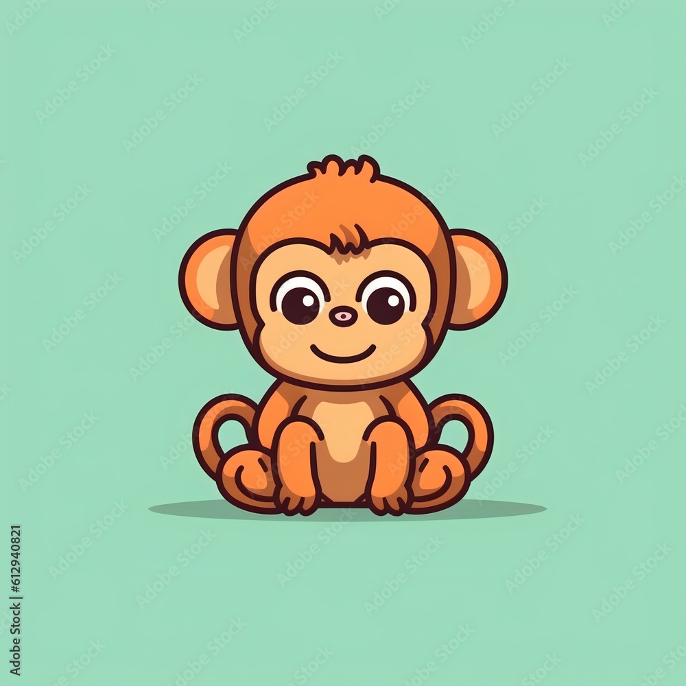 Obraz premium Character logo of a monkey. Generative AI