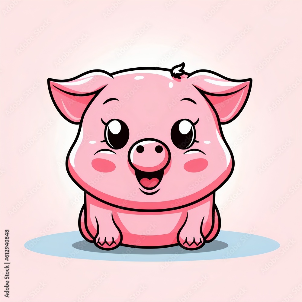 Character logo of a pig. Generative AI Character logo of a pig. Generative AI