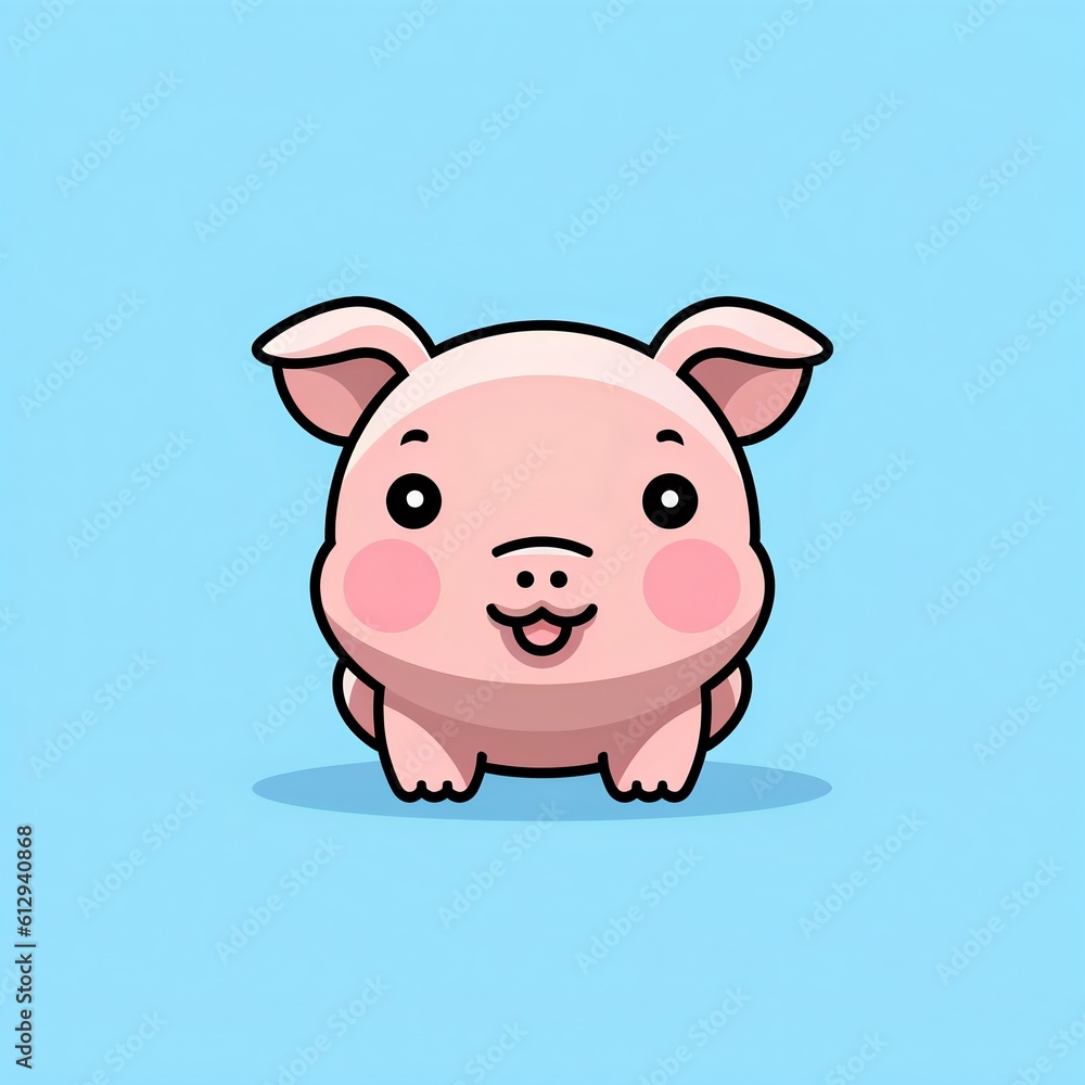 Character logo of a pig. Generative AI Character logo of a pig. Generative AI