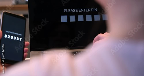 Two-factor authentication. Modern authentication technologies. Security code for accessing data on the Internet.