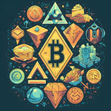 Incorporate well-known cryptocurrency symbols like Bitcoin's 