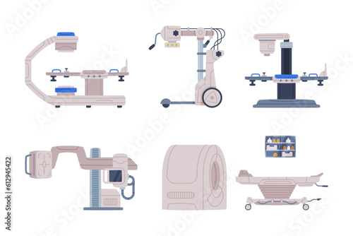 Different Medical Equipment and Diagnostic Device Vector Set