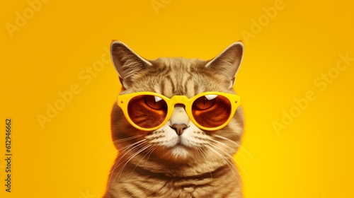 Cat wearing sunglases. AI generated. © Tremens Productions