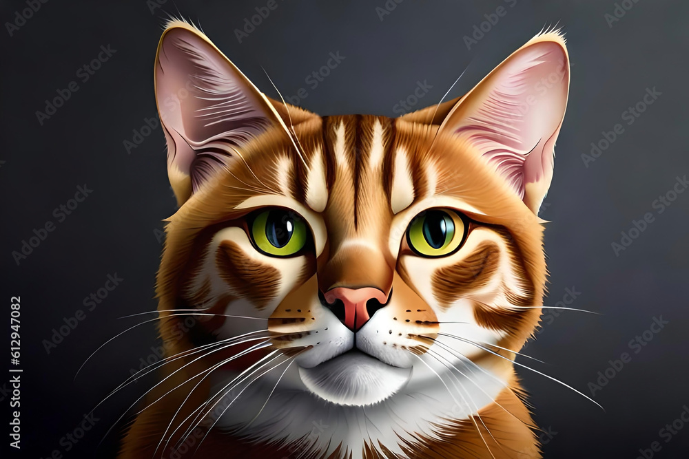 Singapura cat on dark gray background Singapura cat on dark gray background