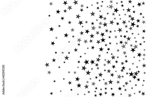 Fototapeta Naklejka Na Ścianę i Meble -  Star confetti. Silver casual confetti background. Bright design pattern.