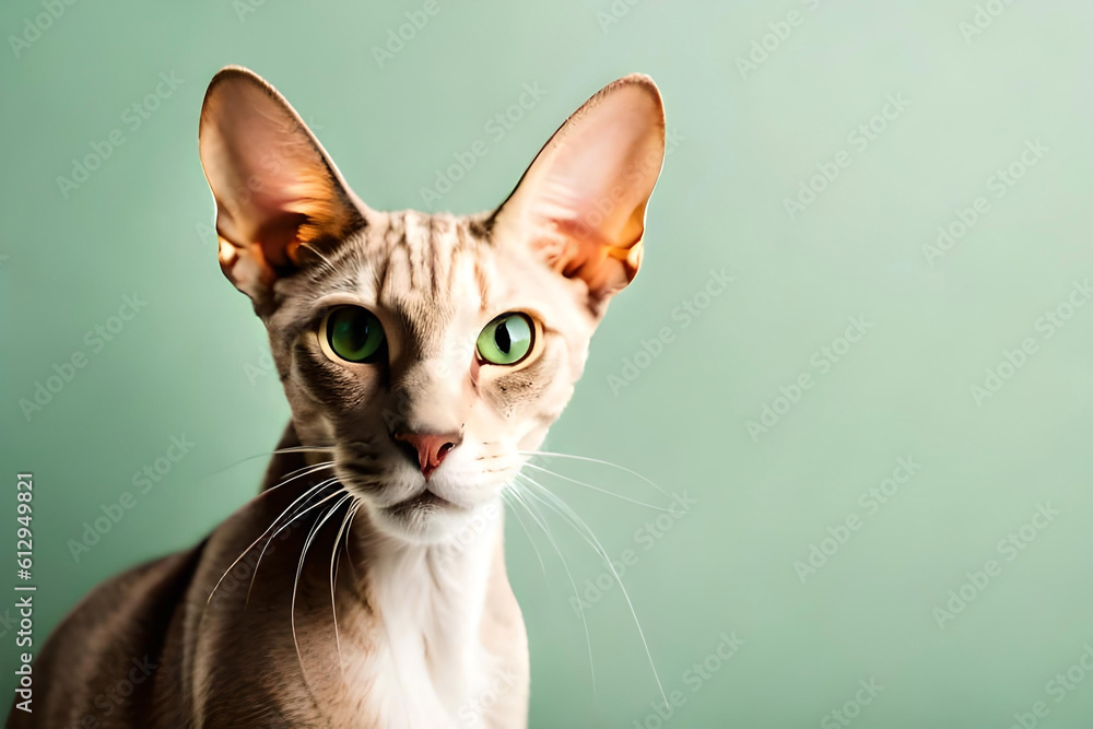 Peterbald cat on beige background Peterbald cat on beige background