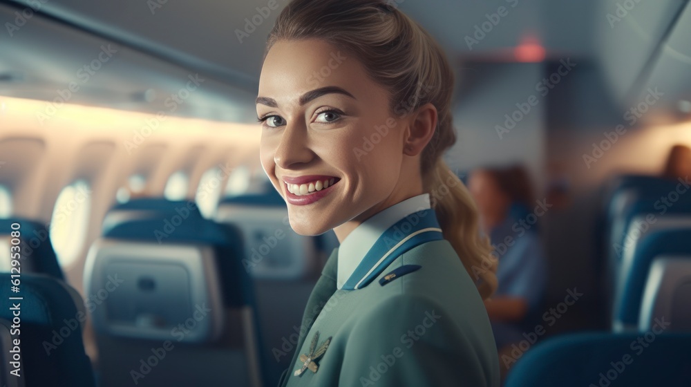 Stewardess, airline flight attendant, 8K, realistic photography, AI generation Stewardess, airline flight attendant, 8K, realistic photography, AI generation