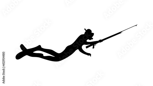 Spearfishing Diver silhouette