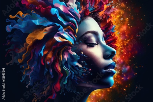 Colorful woman goddess digital artwork painting © Photo And Art Panda