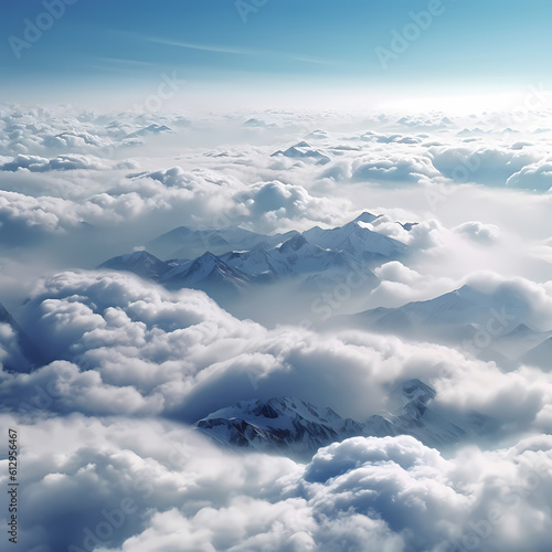 Sky and Clouds Aerial View. Generative AI