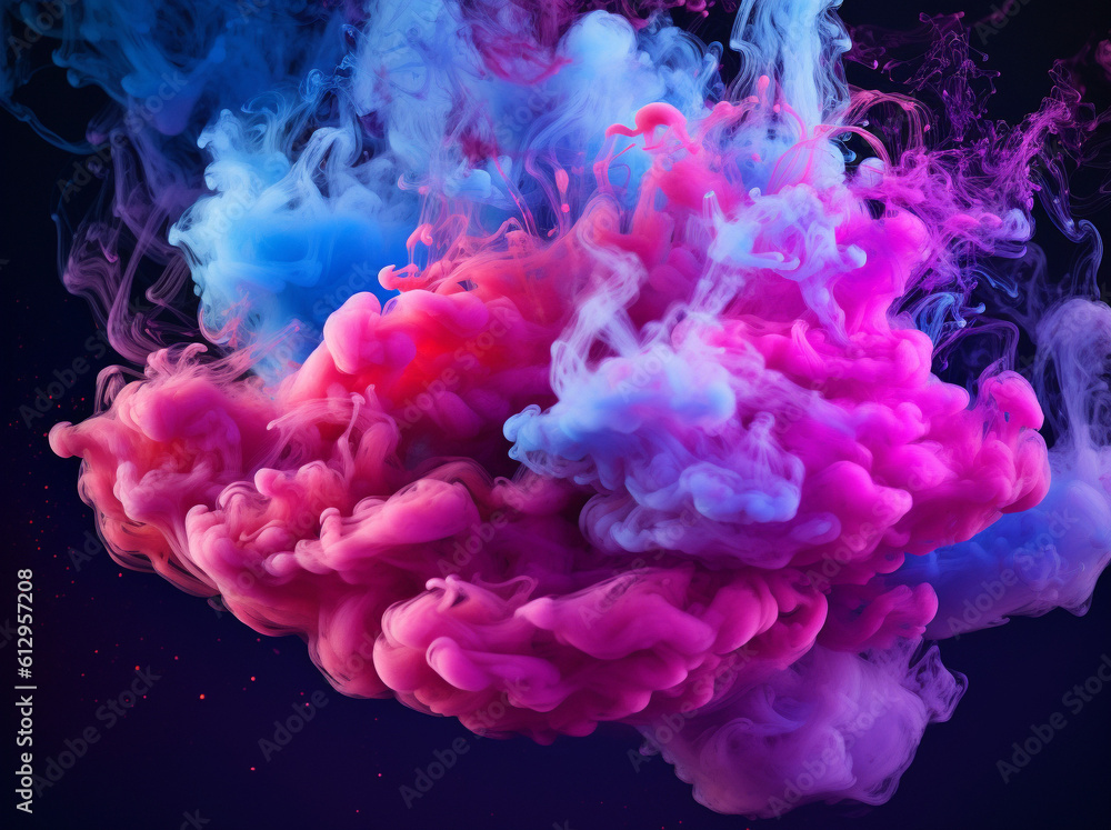 Colorful Smoke Plume: Captivating Pink and Blue Mist ,Generative AI Colorful Smoke Plume: Captivating Pink and Blue Mist ,Generative AI
