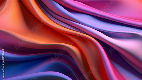 Silken Symphony: Blue and Pink Waves of Graceful Movement, Generative AI