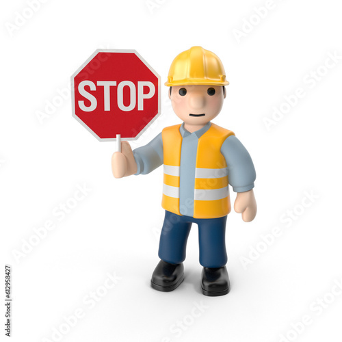 Worker Contruction Use Yellow Hard Hat Sign