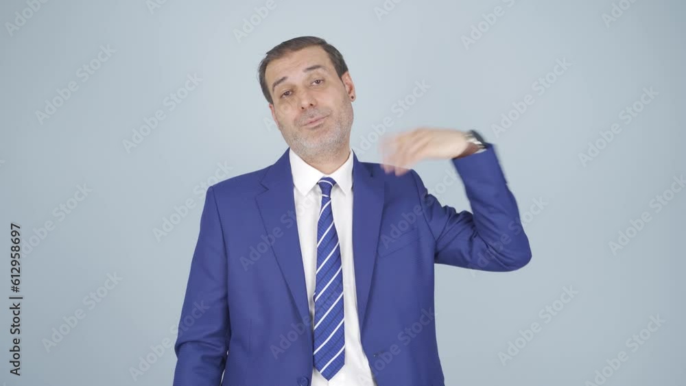 Businessman overwhelmed by the air temperature. Businessman overwhelmed by the air temperature.