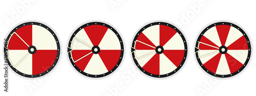 Blank wheel of fortune icon set. Clipart image isolated on white background