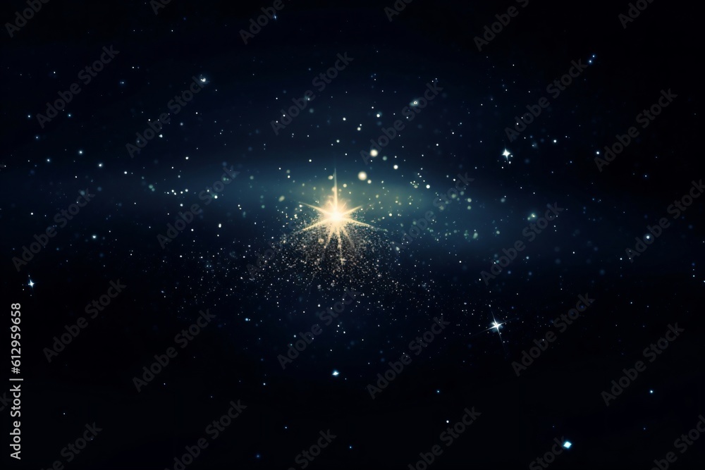 single big bright star surrounded by many small stars created with Generative AI technology single big bright star surrounded by many small stars created with Generative AI technology