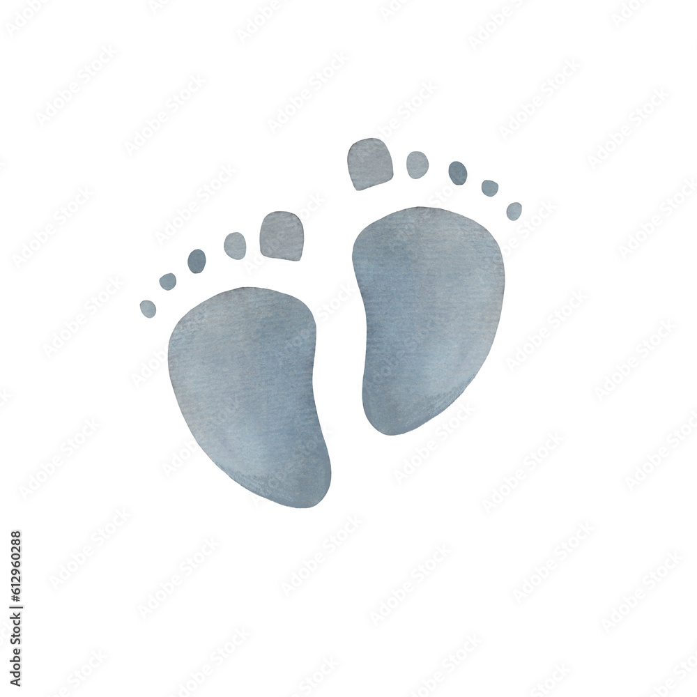 baby foot prints, footprints of a little boy, watercolor foot drawing baby foot prints, footprints of a little boy, watercolor foot drawing