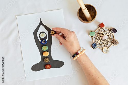 Photography Healing chakra crystal grid therapy