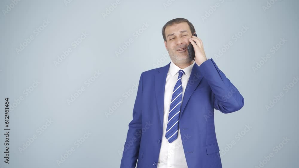 Businessman gets bad news and gets upset. Businessman gets bad news and gets upset.