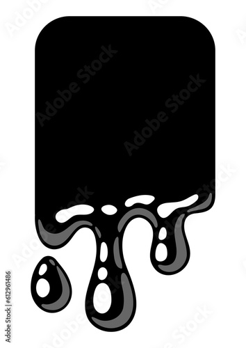 Dripping flowing slime. Toxic mucus smudges drips. Leaking paint streak.