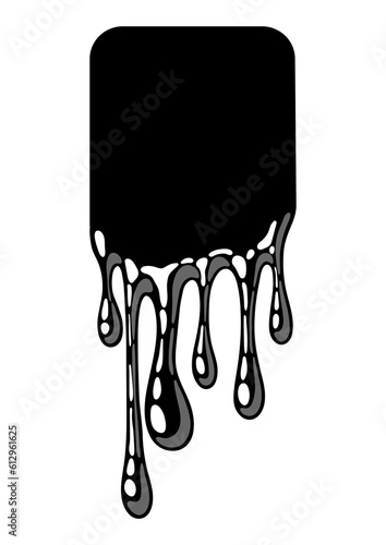 Dripping flowing slime. Toxic mucus smudges drips. Leaking paint streak.