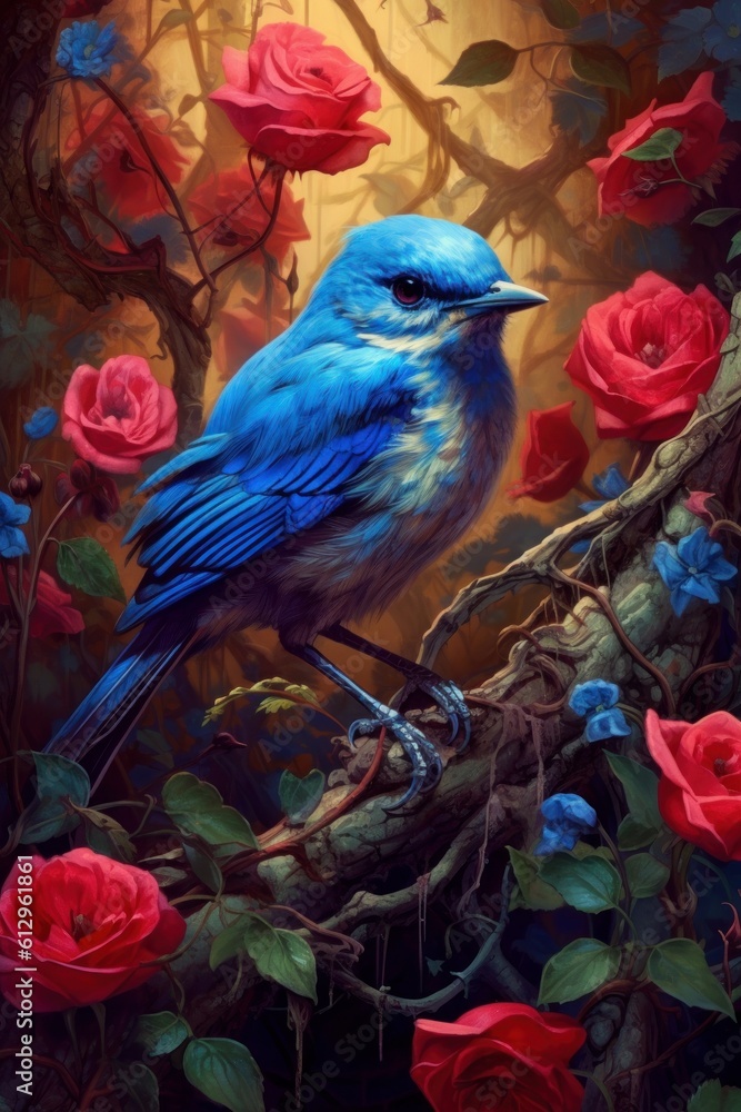 Blue Bird on a branch
