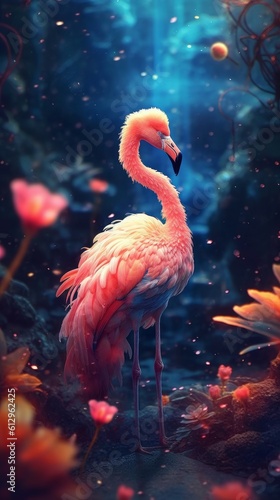 Illustration of an exotic Flamingo