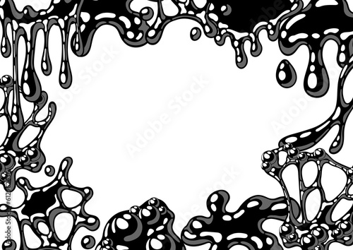 Blots and drips slime background. Toxic mucus smudges streaks and blotch.