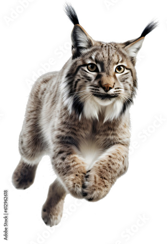 Lynx isolated on the transparent background PNG. AI generative.