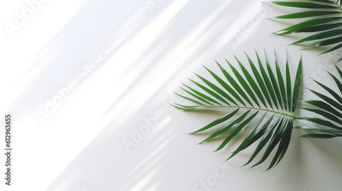 palm leaf background. Generative Ai. 