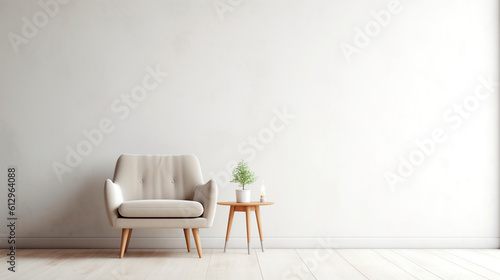 minimalist modern interior. Generative Ai.  © PETR BABKIN