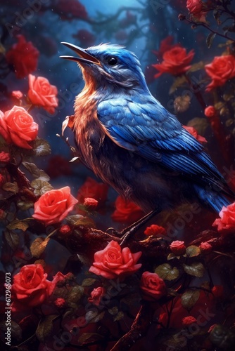 Blue bird on a branch © Enea