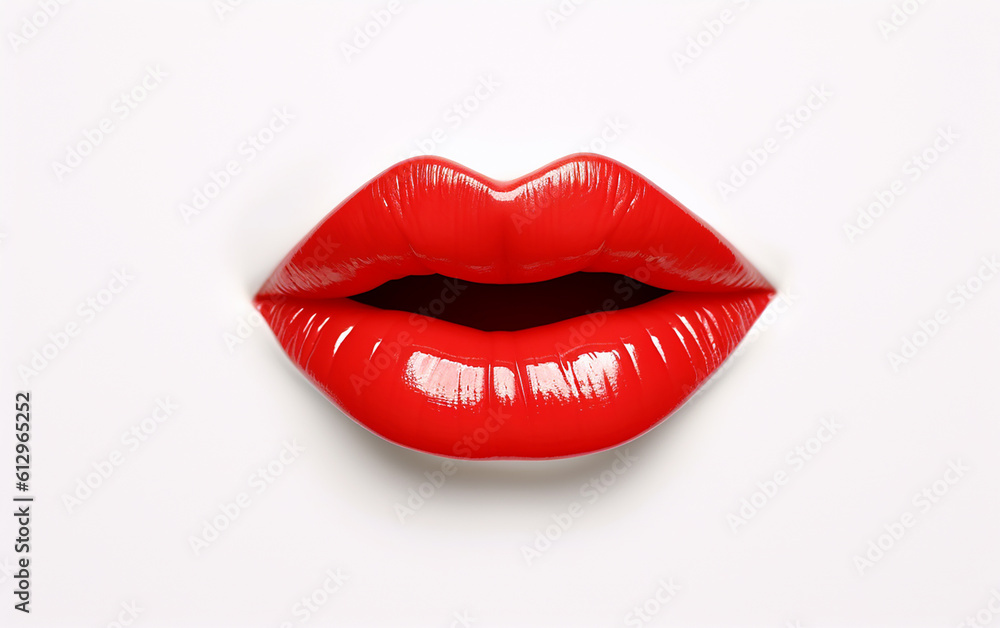 Red beautiful lips, opened mouth, 3D, A closeup photograph highlighting the beauty of female lips, with a focus on their plumpness and fullness. Generative AI Red beautiful lips, opened mouth, 3D, A closeup photograph highlighting the beauty of female lips, with a focus on their plumpness and fullness. Generative AI