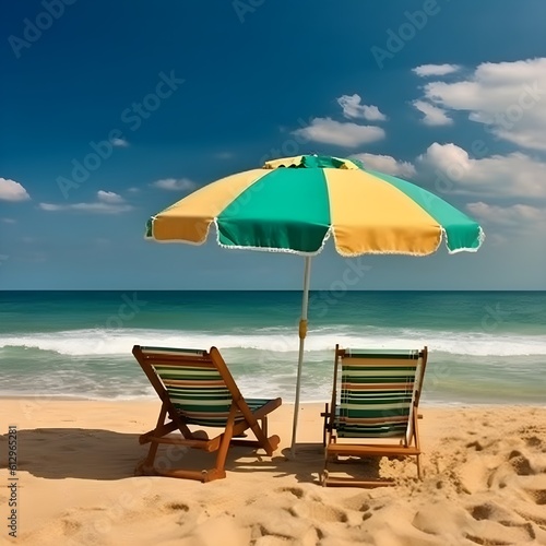 Sunlit coastline, sandy beach, billowing clouds, and sun-kissed seascapes