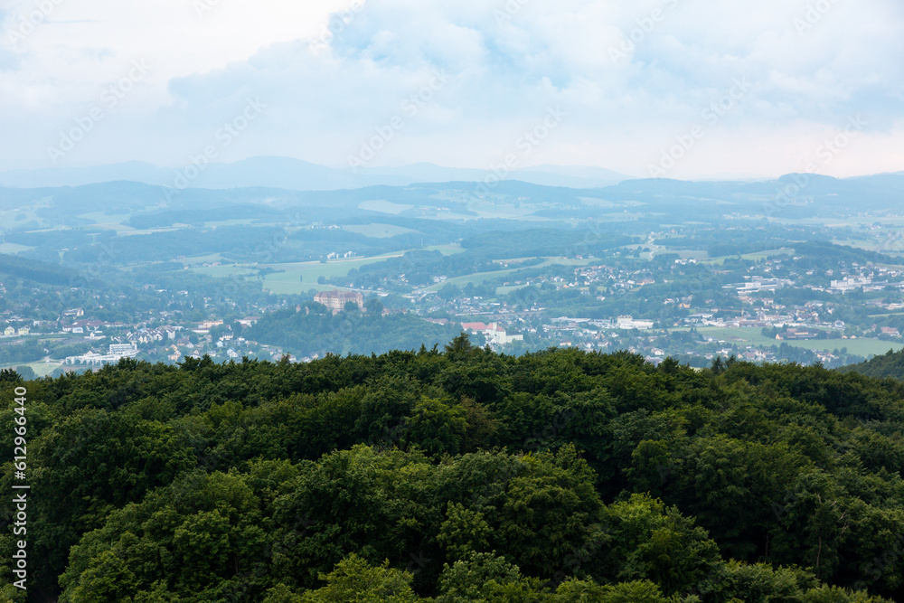 View on the lower Austria landscape near Vienna and Neulengbach at the summer