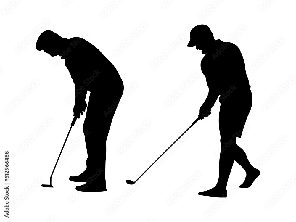 male golf player silhouette