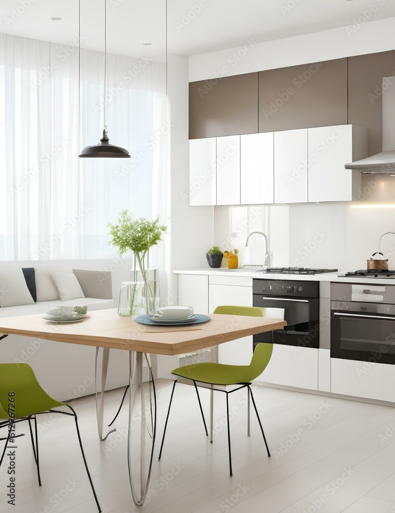 modern kitchen interior with kitchen generated by Ai