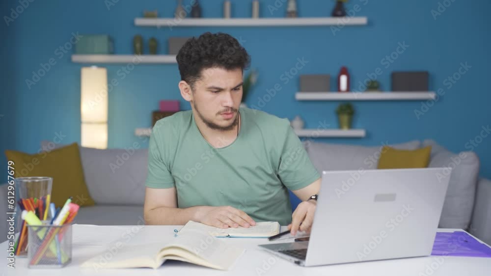 The successful male student is happy and full of joy. The successful male student is happy and full of joy.
