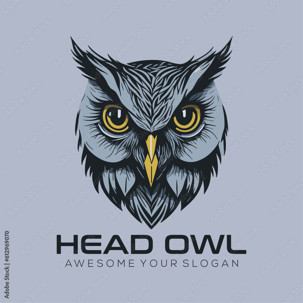 Naklejka premium Vector colorful head owl logo template