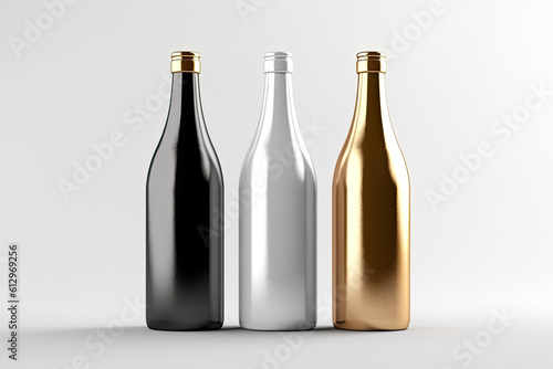 Water Bottle Mock-Up - set of Bottles. Blank Label Generative AI