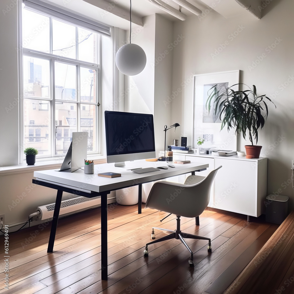 A Minimalist Workspace with Natural Daylight