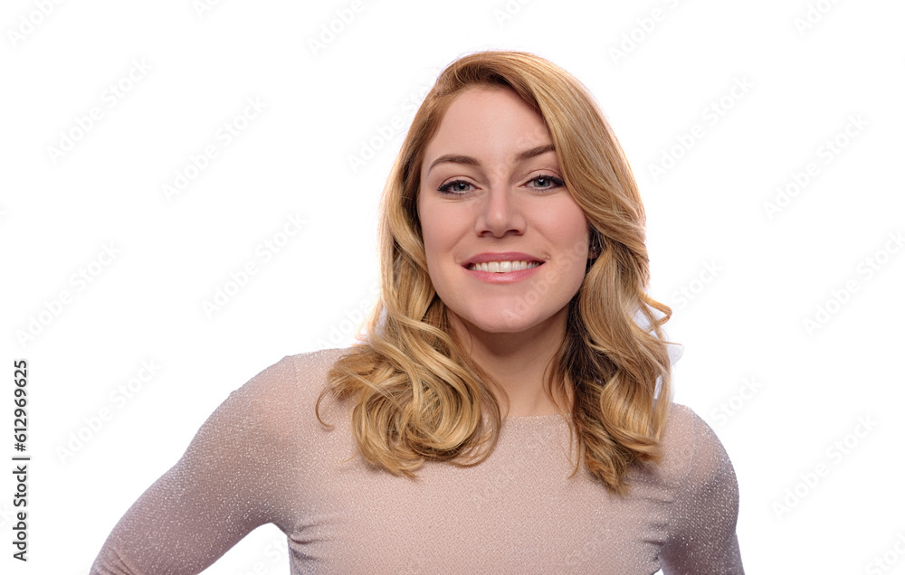 Attractive blonde woman posing on a white background. Attractive blonde woman posing on a white background.