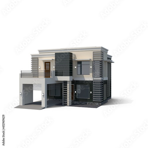 Modern house design. Real estate sale or property investment concept. Buying new home for big family.