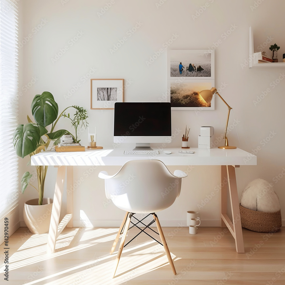 A Minimalist Workspace with Natural Daylight A Minimalist Workspace with Natural Daylight