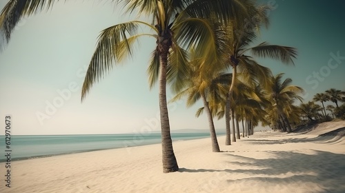 Palmy Trees and a Sandy Beach Provide a Haven of Peace © Ranya Art Studio